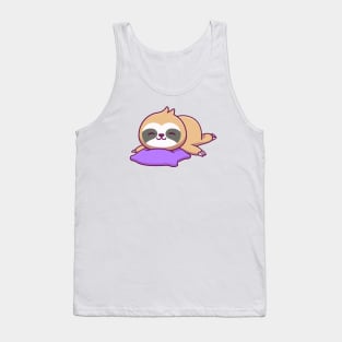 Cute Sloth Sleeping On Pillow Tank Top